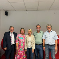 Im Bild: Volkmar Halbleib, Julia Schuck, Martina Fehlner, Joachim Dutz und Helmut Schmid